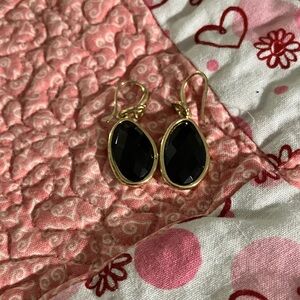 Chic Black and Gold Teardrop Earrings